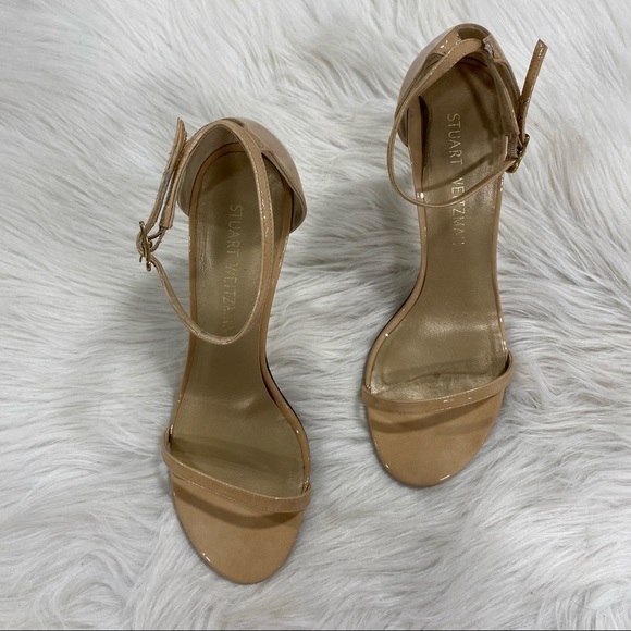 STUART WEITZMAN Nudistsong Patent Sandals SZ 8.5 - Picture 3 of 7